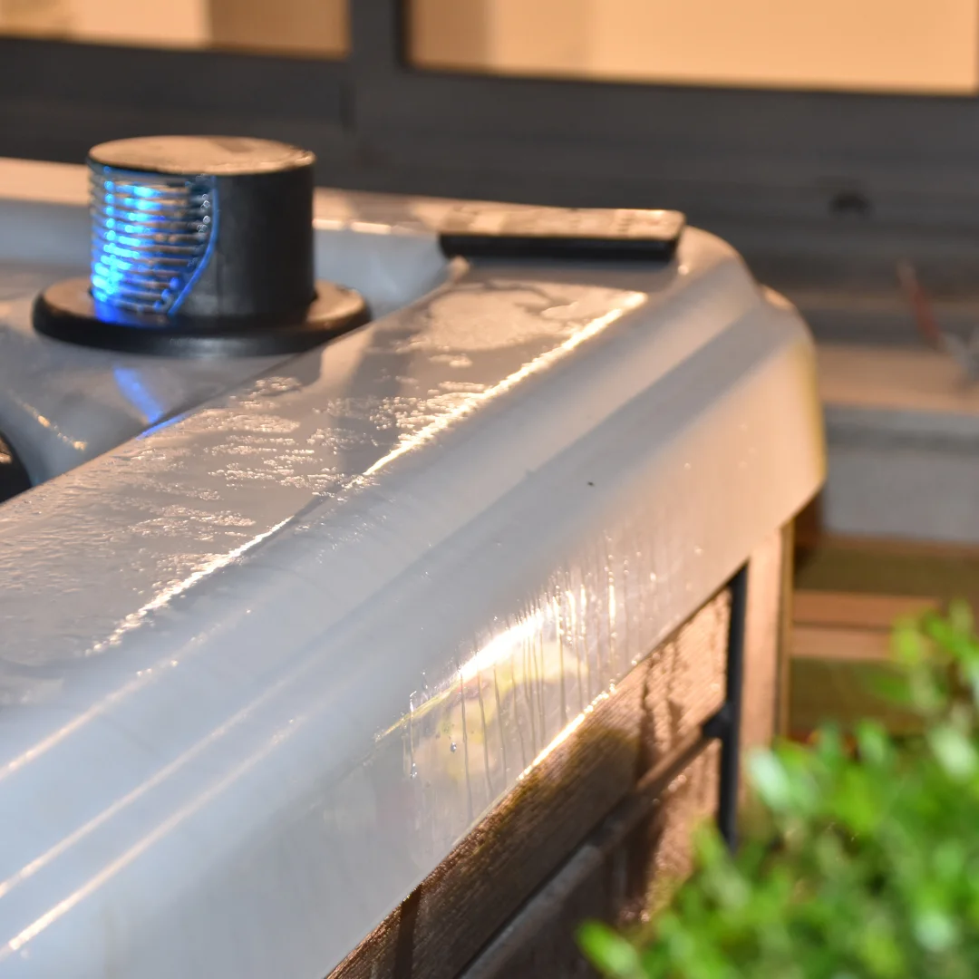 Close-up of a hot tub installation in Hamilton requiring proper electrical wiring for safety